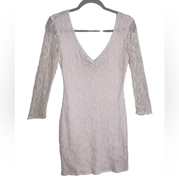 Pins and Needles Ivory Lace Bodycon Dress Size M - Picture 7 of 9